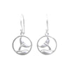 Whale Tail in Circle Earrings