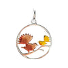 Pendant - 2 Fantails In Circle Gold Plated