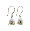 Petal Bud Silver Earrings with Pearl