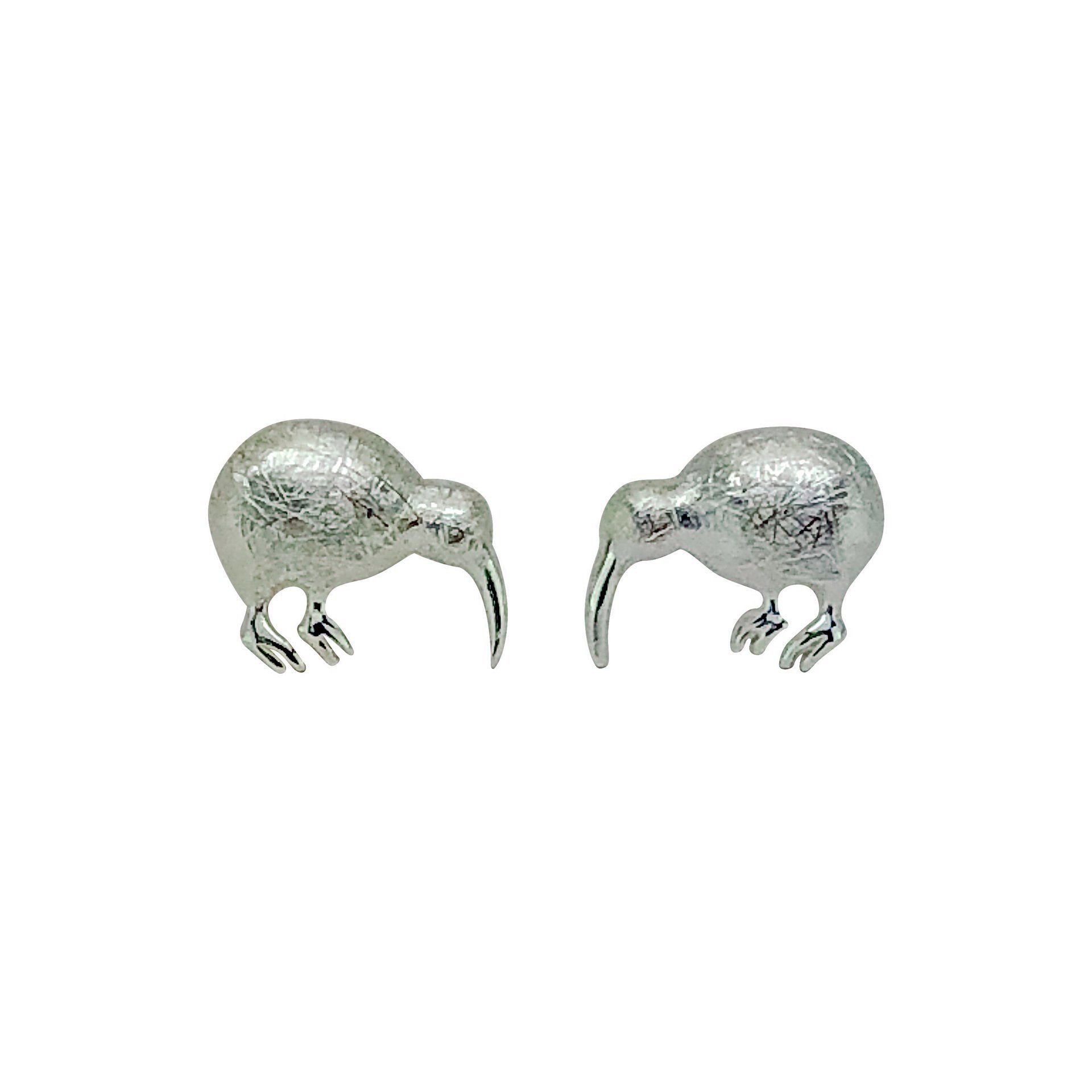 Studs - Rounded Kiwi Iced Silver