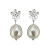 Studs - NZ Manuka Flower (small) with Fresh Water Pearl Drop