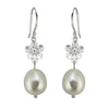 NZ Manuka Flower Earrings (small) with Fresh Water Pearl Drop
