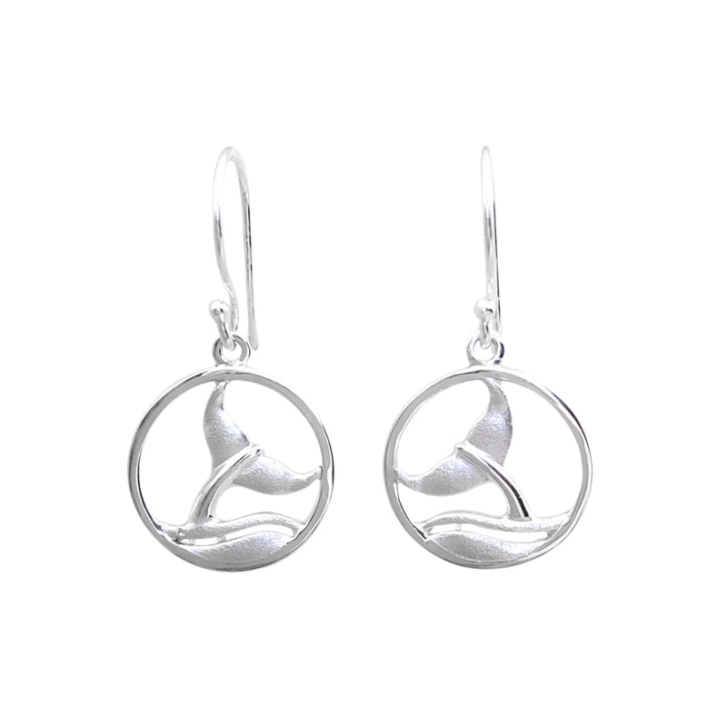 Whale Tail in Circle Earrings